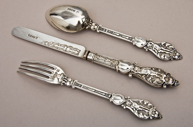 christening cutlery set
