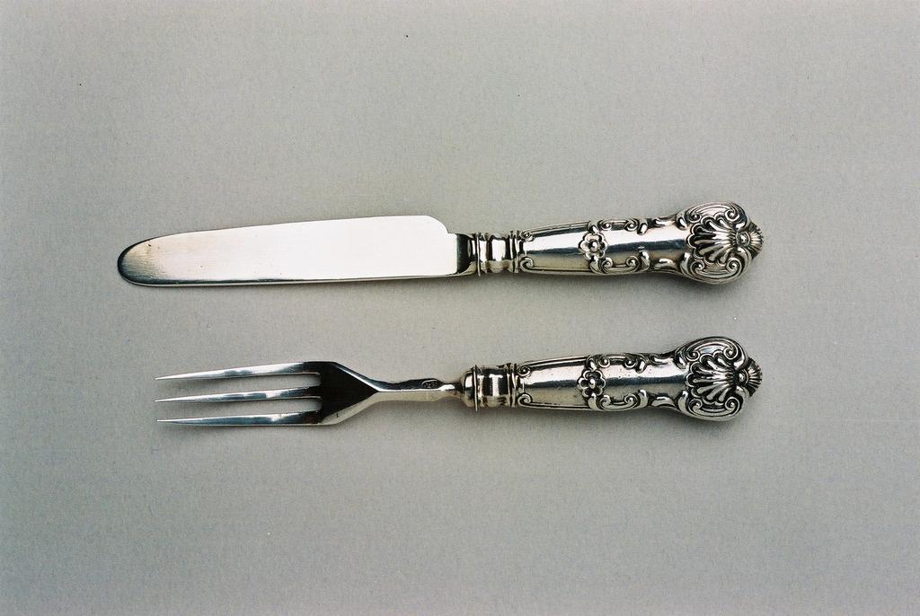Silver knife and fork
