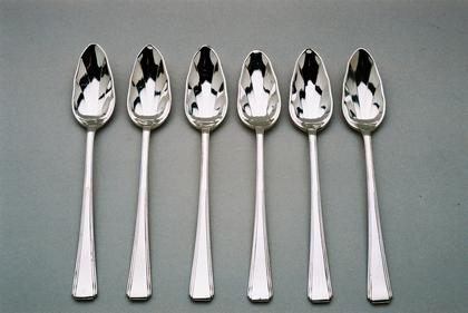 Silver Art Deco grape fruit spoons (6)
