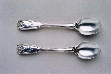 Madras Artillery Silver Egg spoons (pair)