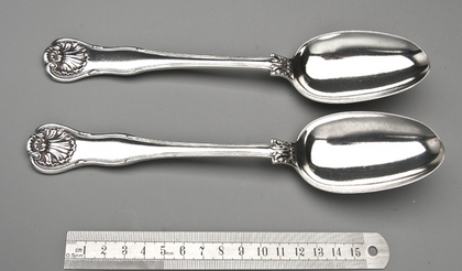 Kings Fiddle Husk Silver Tablespoons (Pair)