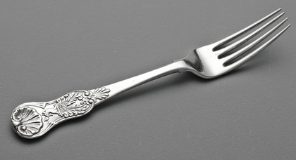 Private Die Silver Dessert Fork - Watson Family Crest
