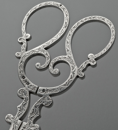 Victorian Silver Grape Scissors - Aston & Son