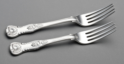 Cape Silver Kings Pattern Dessert Forks (Two) - Twentyman & Waldek