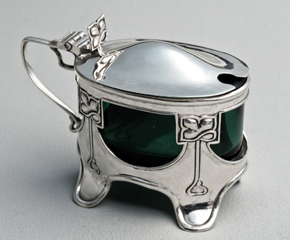 Art Nouveau Antique Silver Mustard Pot