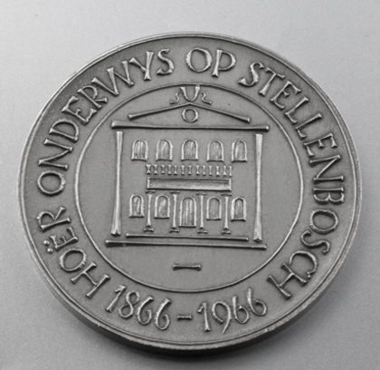 Stellenbosch University Silver Medallion 1866-1966 - Hoer Onderwys Op Stellenbosch