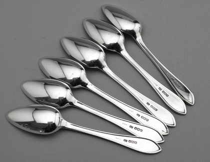 Sterling Silver Grapefruit Spoons ( Set of 6) - Irish Boujet Hallmark