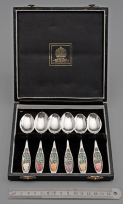 Year of the Rose Silver & Enamel Spoon Set (6) - Royal National Rose Society