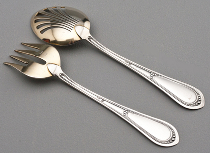 Antique Swiss Silver Pickle/ Preserve Spoon and Fork - Leuenberger, Antiker Silber Besteck