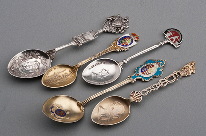 Ten Sterling Silver and Enamel Souvenir Spoons -Royal Coronations and Canadian