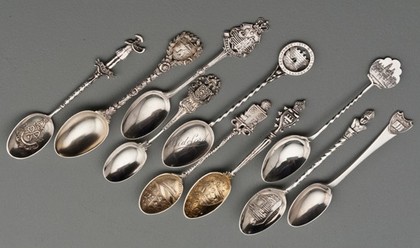 Ten Sterling Silver Souvenir Spoons - British Cities