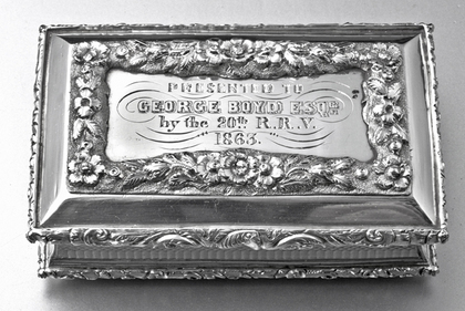 Military Victorian Silver Snuff Box - 20th Royal Rifle Volunteers, Erotic Engraving