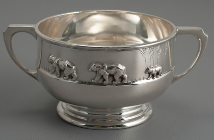 Sterling Silver Christening Bowl or Porringer - Mappin & Webb, Nursery Rhyme