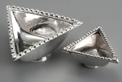 Traprain Treasure Sterling Silver Triangular Bowls (Pair) - Authorised Reproductions, Brook & Son - Large Size