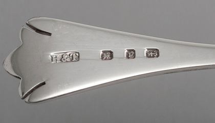 Victorian Silver Trefid Teaspoons (Set of 6) - Bright Cut Engraving