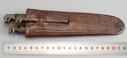 17th Century Traveling Knife and Fork Set - Leather Sheath
