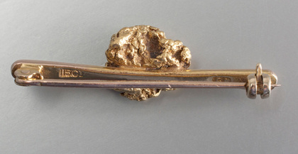 Gold Nugget and Diamond Brooch