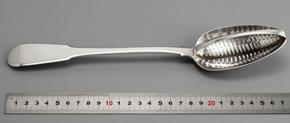 Chinese Export Silver Gravy Straining Spoon - WE WE WC