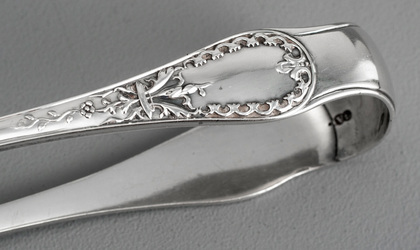 Paxton Pattern Antique Silver Sugar Tongs - George Adams, Chawner