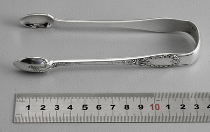Paxton Pattern Antique Silver Sugar Tongs - George Adams, Chawner