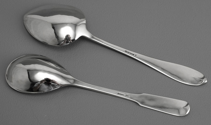 American Sterling Silver Hand Forged Arts & Crafts Silver Spoons (2) - Old Newbury Crafters, Arthur Stone