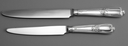 Sterling Silver Knife Set (12 Table knives, 12 Dessert Knives) - Louis XIV, Roberts & Belk