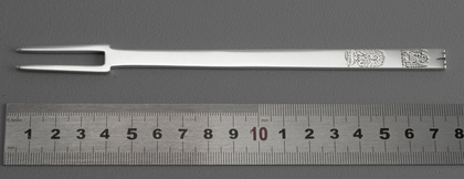Silver 2 Pronged Notched Puritan Fork - Replica of Manners Fork, 1632