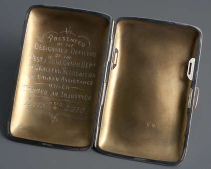 Oliff Antique Silver Cigar Case - Honourable Albert Thomas Oliff