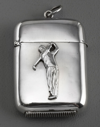 Victorian Silver Golfer Vesta Case (Match Safe) - Goldsmiths & Silversmiths