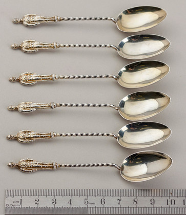 Boer War Sterling Silver Soldier Teaspoons (Set of 6) - Soldiers of the Queen