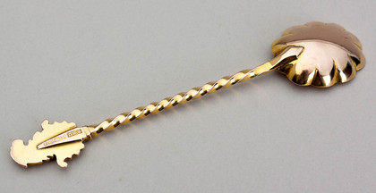 Rare Antique Solid Gold 9 Carat Teaspoon - Griffin's Head and Coronet, B.H. Joseph & Co.