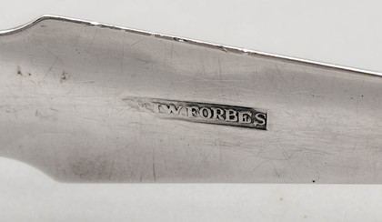 Forbes Family Coin Silver Sugartongs - New York, Van Gelder