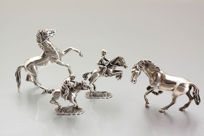 Italian Silver Miniature Horses (Collection of 4) - Arezzo, Vicenza