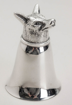 Sterling Silver Fox Head Stirrup Cup - Francis Howard