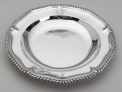 Georgian Sterling Silver Dinner Plate/Dish - Evans-Freke, Gore, HRH Prince Augustus Frederick, Duke of Sussex,  George Methuen, 