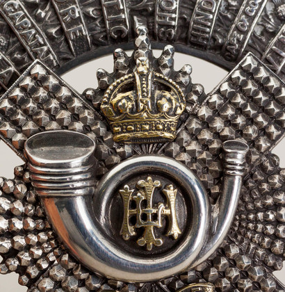 Highland Light Infantry Antique Silver Kilt Sash Brooch - MacKenzie Tartan