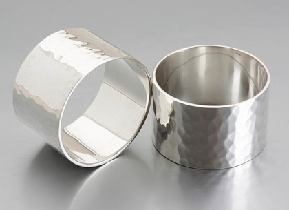 Scottish Silver Arts & Crafts Silver Napkin Rings (Pair) - Eric Norris Smith