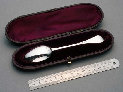 Antique Silver Christening spoon - Dognose