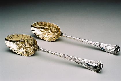 Hester Bateman Silver Berryspoons (pair)