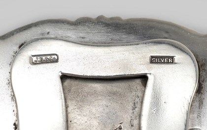 Indian Colonial Silver Viceroys Shield Trophy Menu Holders (Pair) - J. Boseck & Co.