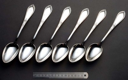 Art Nouveau Silver Tablespoon set (6)