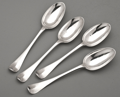Dutch Silver Hanoverian Tablespoons (Set of 4) Andries Vis