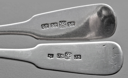 Scottish Provincial Silver Shell Teaspoons (set of 8) - Perth, James Stobie, John Pringle