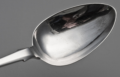 Irish Silver Rat Tail Dessert Spoons (Set of 6) - James Brady, Dublin, Neill, Belfast
