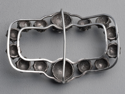 Antique Dutch Silver Zeeland Button Costume Buckle - Zeeuwse Knop