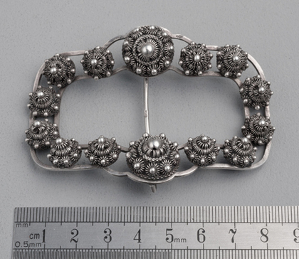 Antique Dutch Silver Zeeland Button Costume Buckle - Zeeuwse Knop