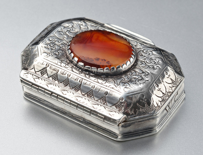 17th Century Silver & Agate Spice Box