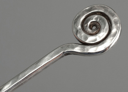 Kurt Jobst Arts & Crafts Sterling Silver Tea Spoons (Set of 6) - Spiral Design, Chameleon Tail