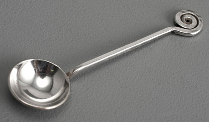 Kurt Jobst Arts & Crafts Sterling Silver Tea Spoons (Set of 6) - Spiral Design, Chameleon Tail