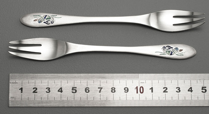 Korean 990 Silver Mandarin Duck Rice Spoon and Fork Set (6 of each) - Prime Minister Republic of Korea - Wedding Present